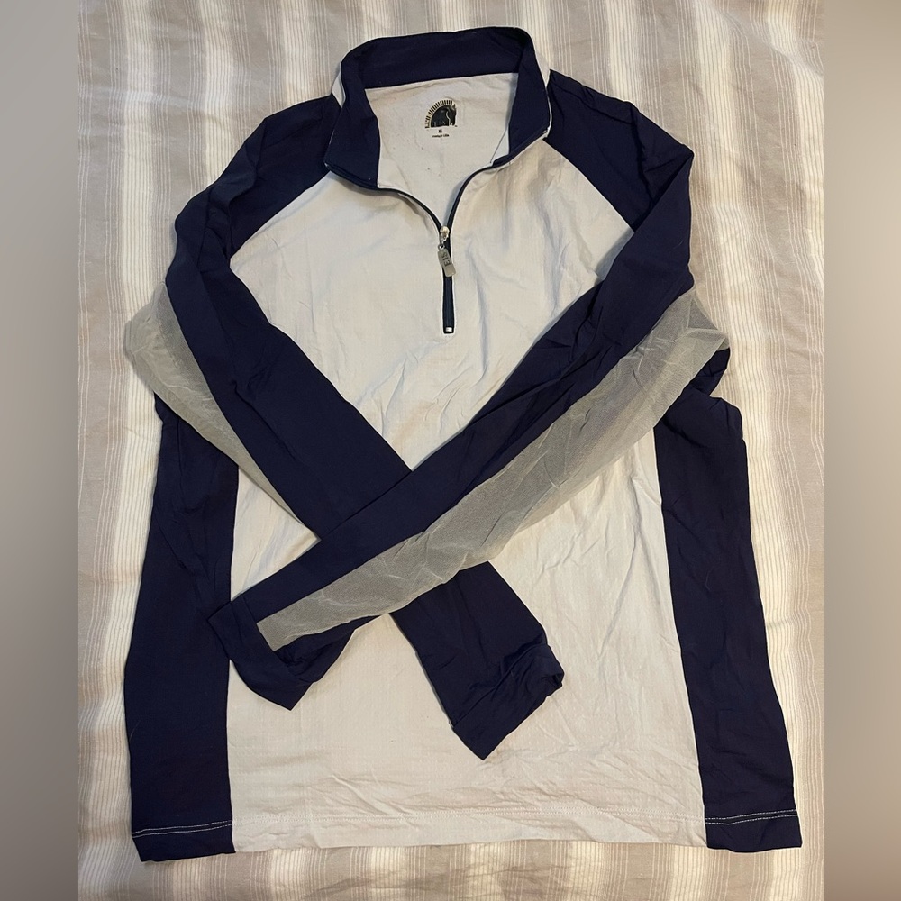 Equi In Style Sun Shirt - White w/ Navy XL